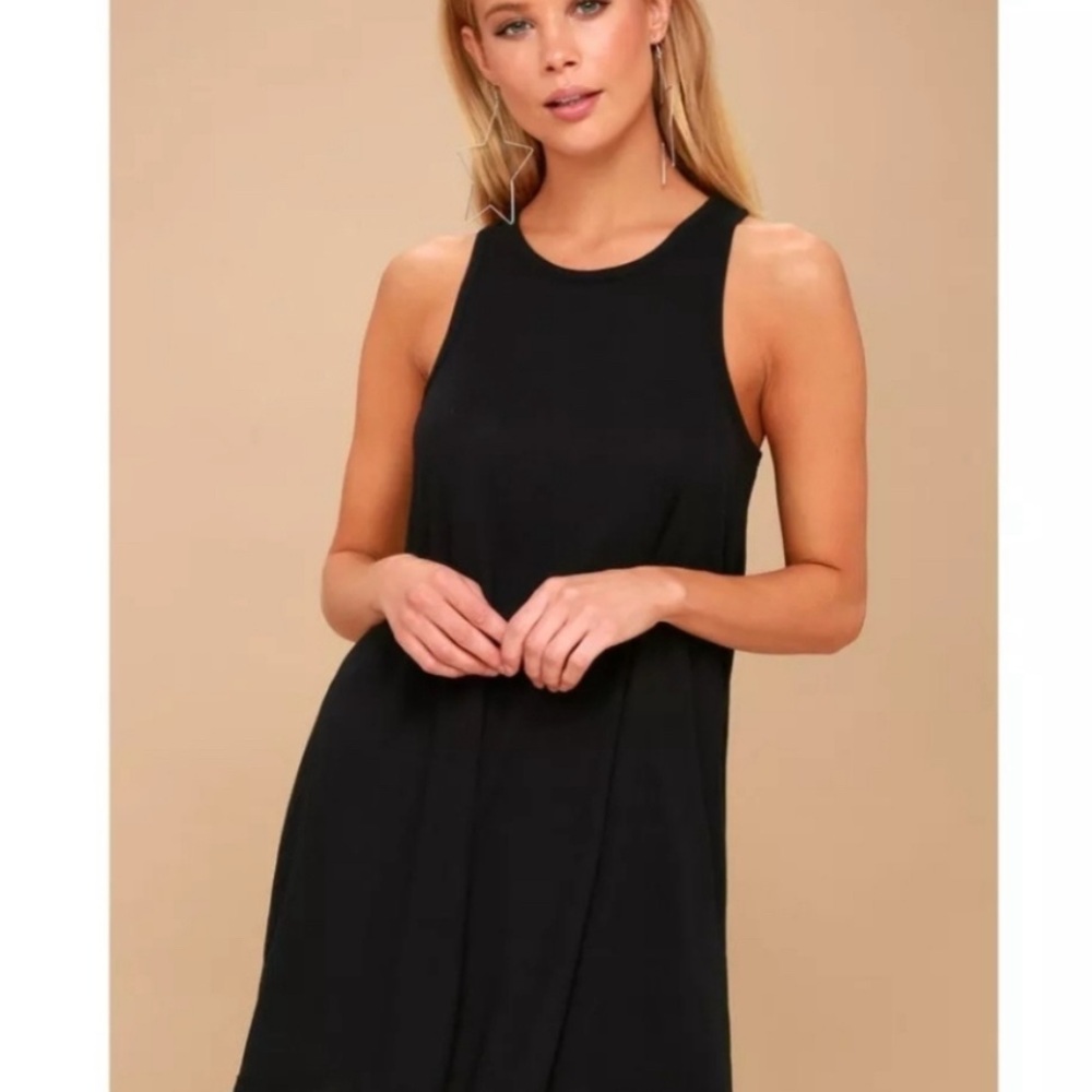 Free People La Nite Black cotton mini dress/beach cover up